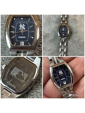FOSSIL NEW YORK YANKEES WATCH !! FITS UP TO 6.75” WRIST !! Needs Battery !!
